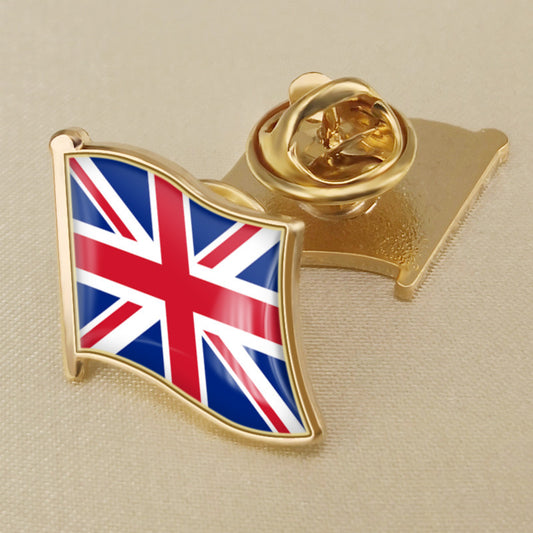 UK Flag Crystal Epoxy Badge Brooch