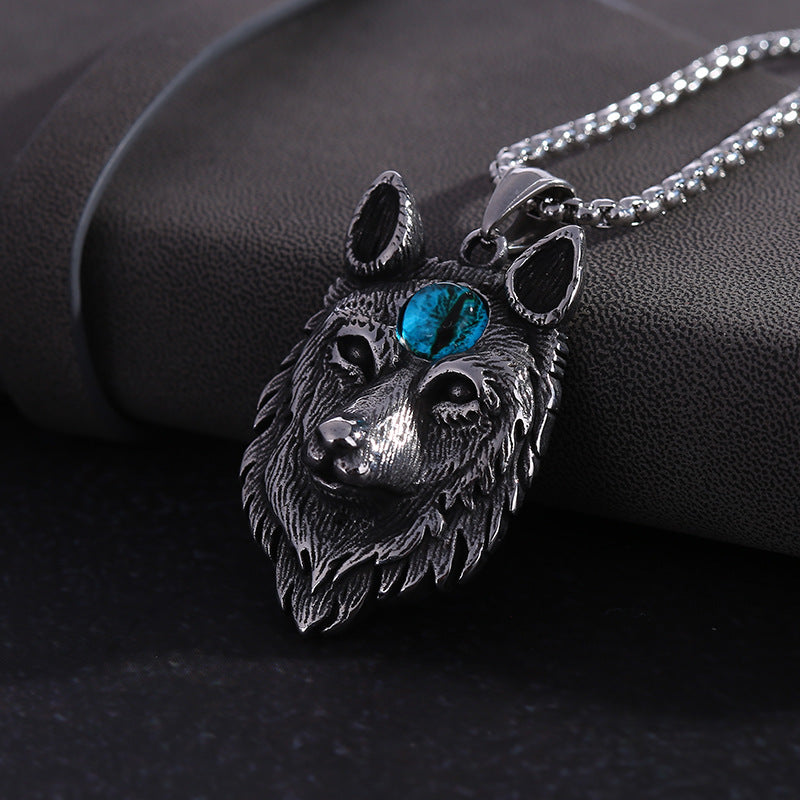 Titanium Steel Bear/Wolf Pendant Necklace