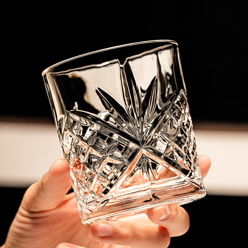 Italian Embossed Crystal Drinking Glass