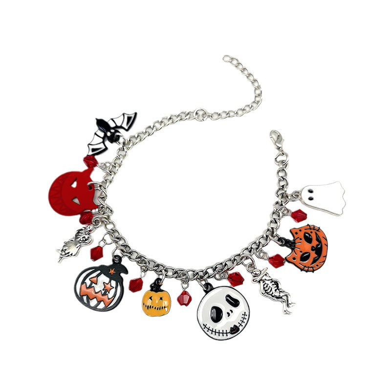 Pumpkin Skull Ghost Halloween Charm Bracelet