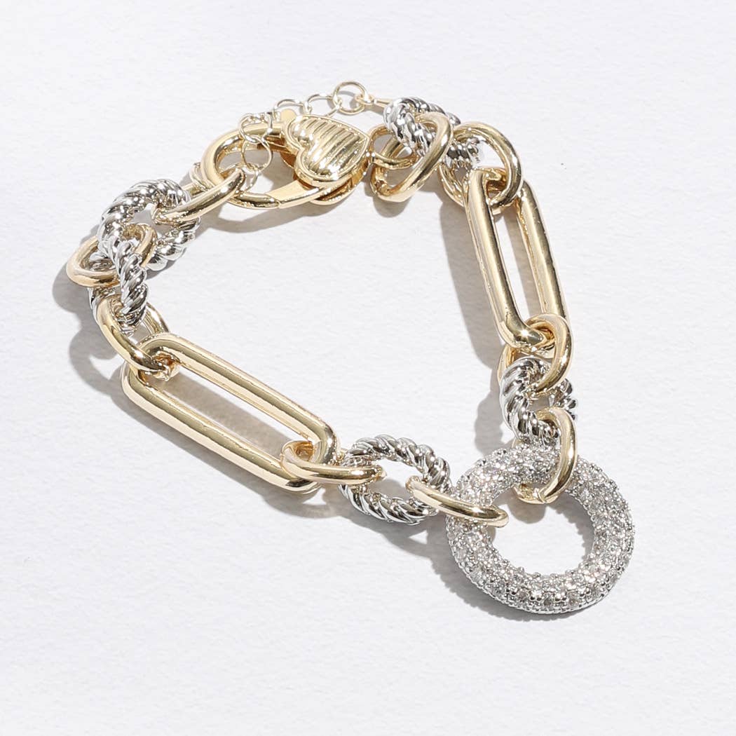 "Luxury Links" - Two-Toned Chunky Chain Linked Bracelet