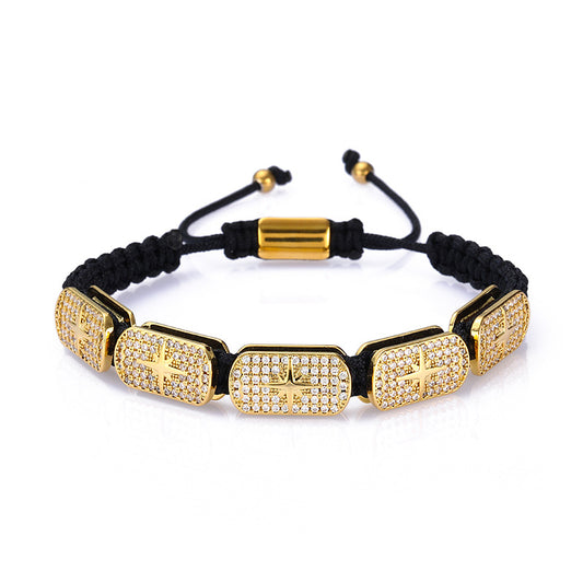 Braided Zircon Star Adjustable Bracelet