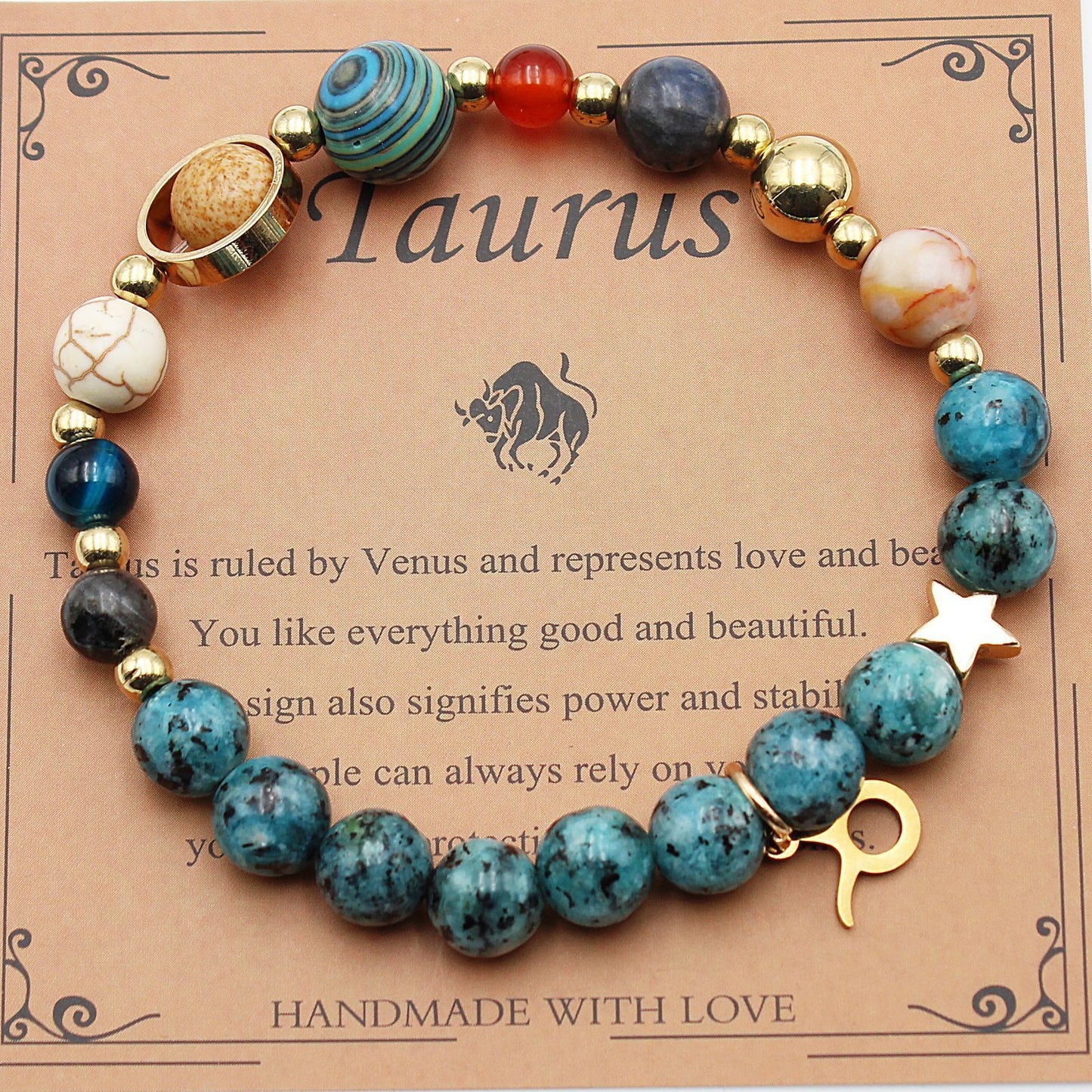 "Beads of Zodiac" - Natural Hemp Stone Bracelet