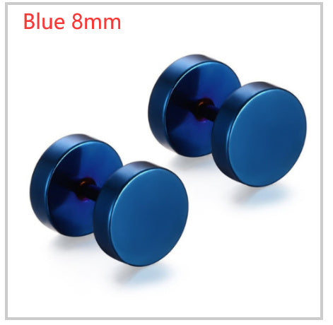 8MM Stainless Steel Barbell Earrings