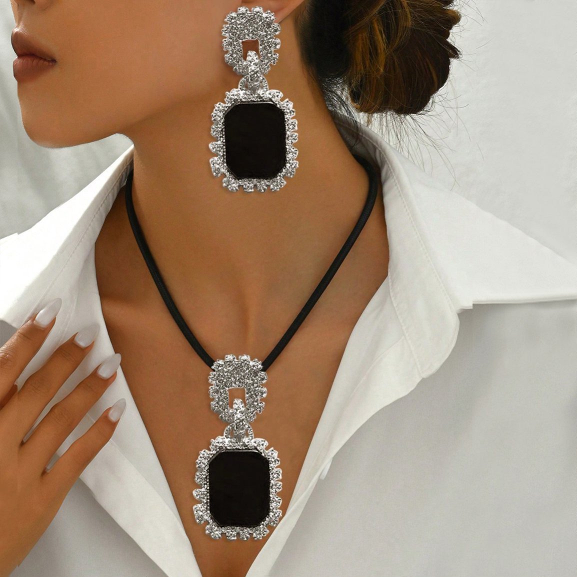 "The Black Onyx" - Statement Jewelry Set