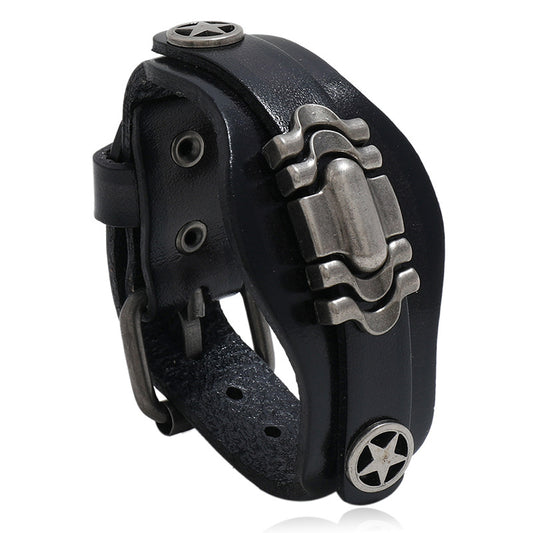 Simple Multi-Layered Leather Bracelet