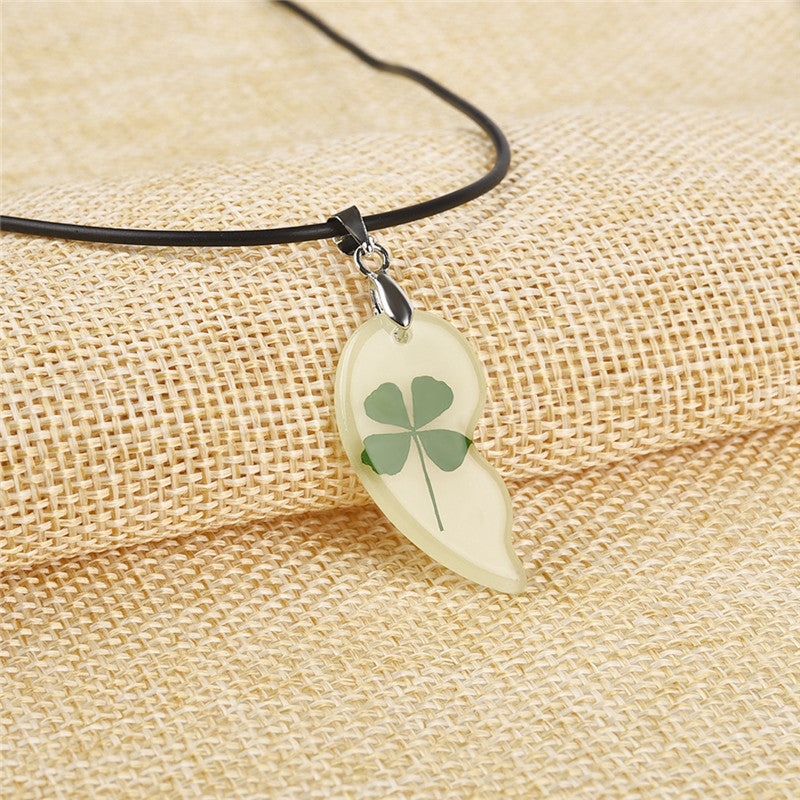 "Glow Clover, Glow" - Couple Necklaces
