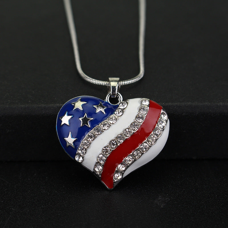 American Flag Pendant Necklaces