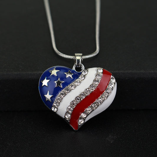 American Flag Pendant Necklaces