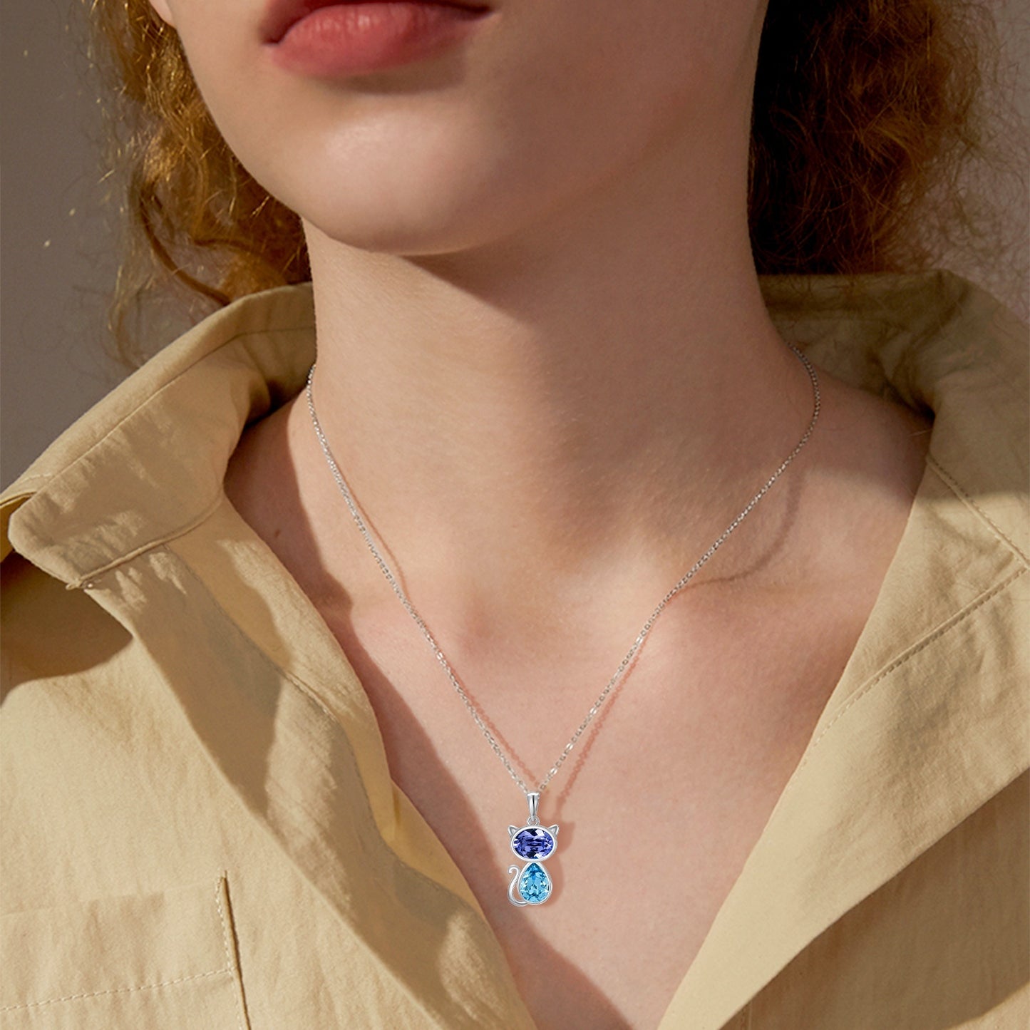 "Purr-fect" -  Crystal Cat Necklace