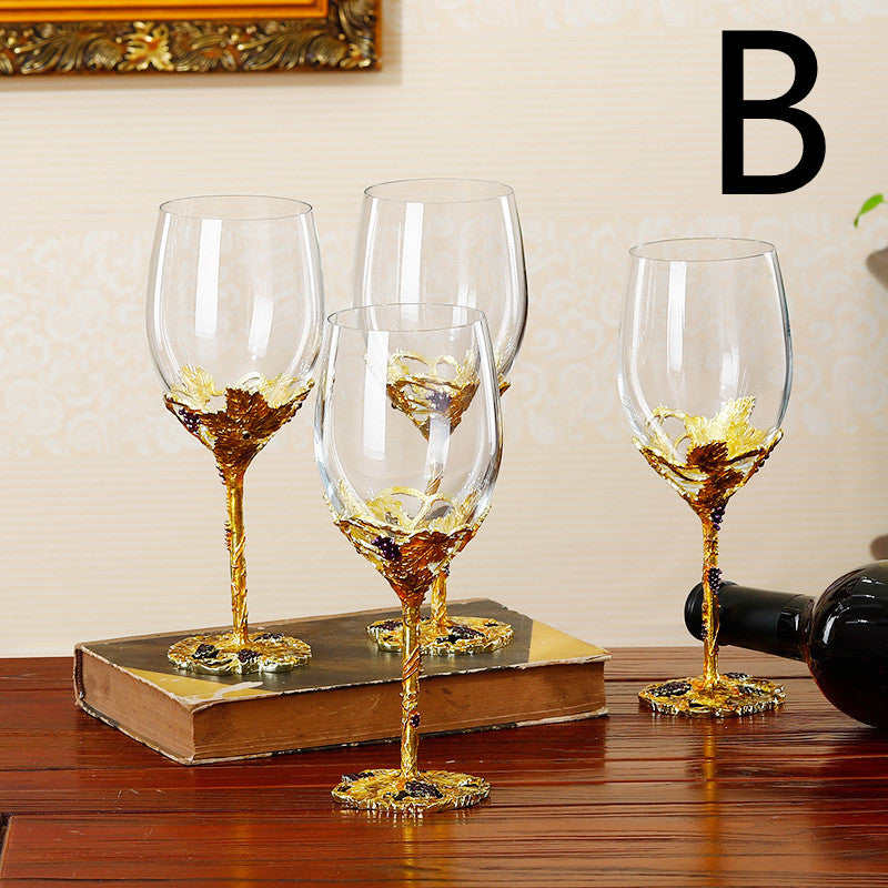 "Golden Garden" - Crystal Wine Glass Collection