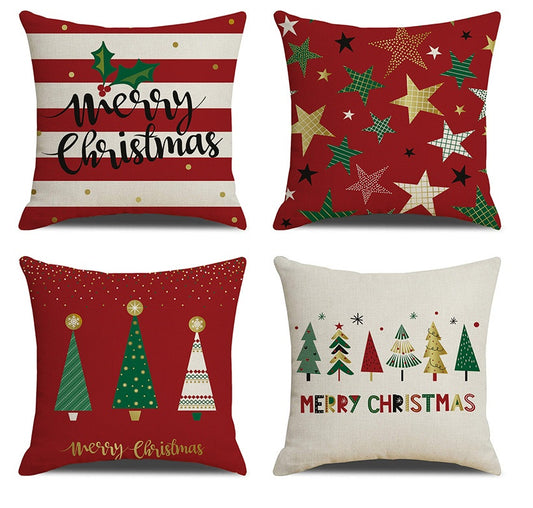 Christmas Day Linen Pillowcase