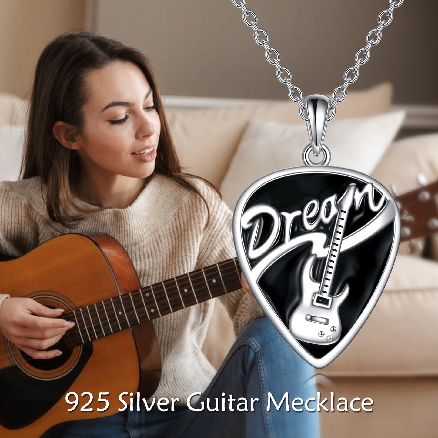 "Dream On" -  Music Guitar Necklace