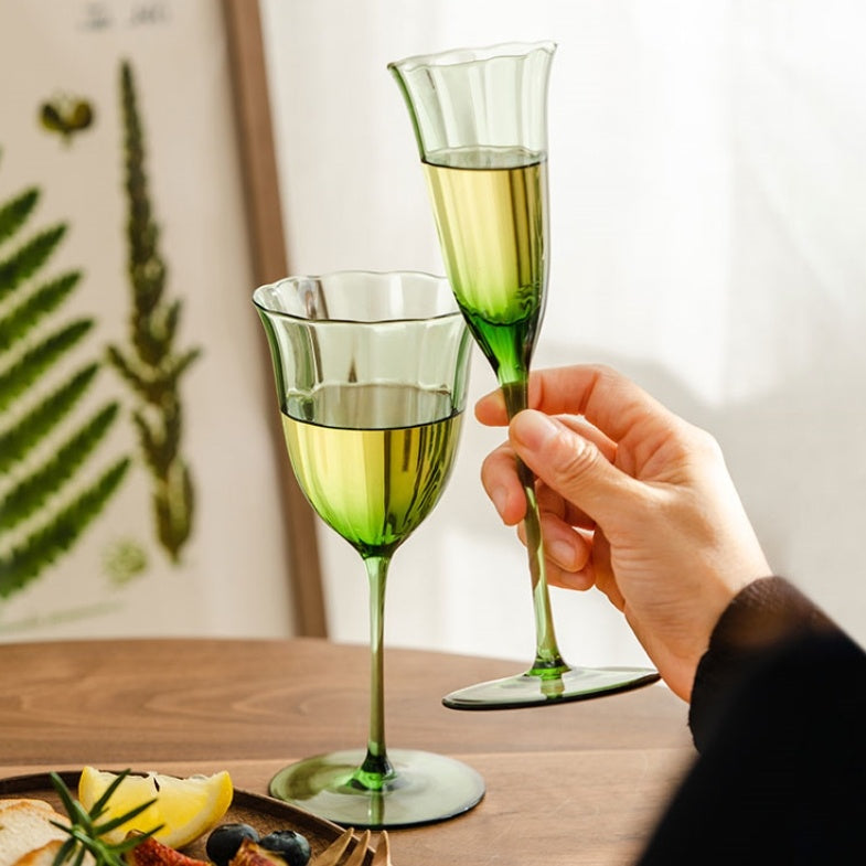 "Mean Green" - Vintage Wine Glass Goblet