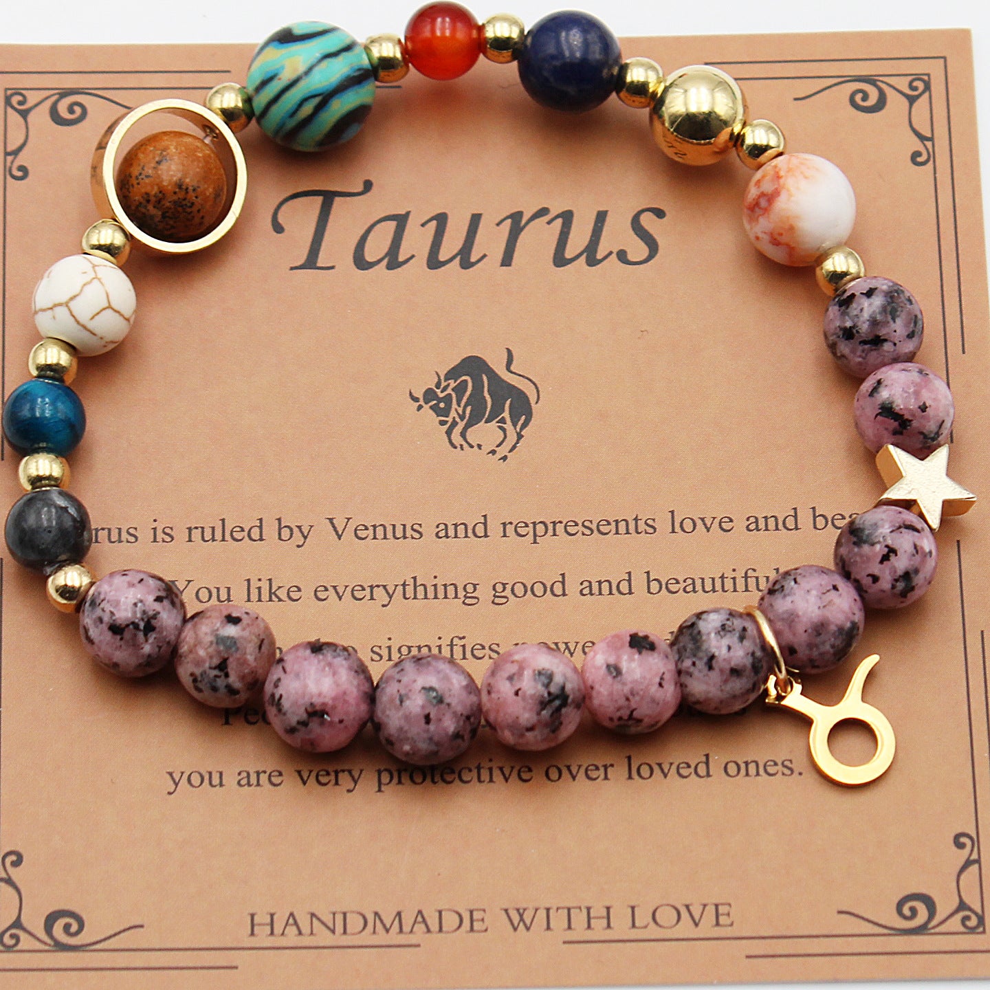 "Beads of Zodiac" - Natural Hemp Stone Bracelet