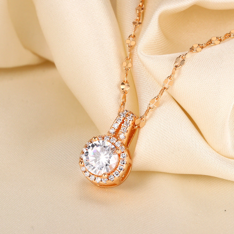 Full Diamond Princess 1 Karat Zircon Necklace