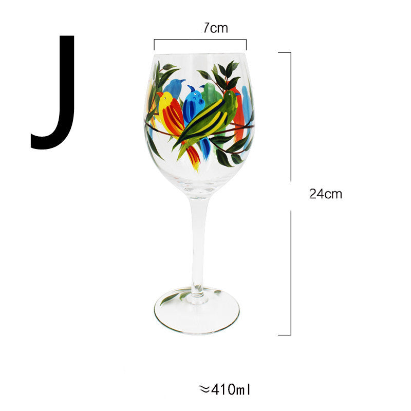 "Vibrant Buzz" - Hand-painted Wine Glass