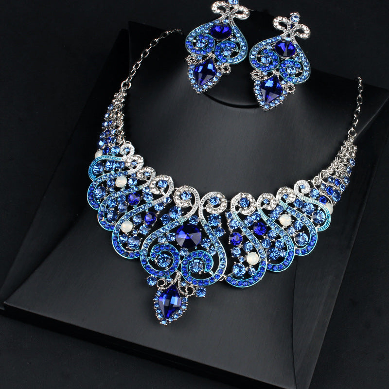 Multicolor Crystal Necklace Earring Set