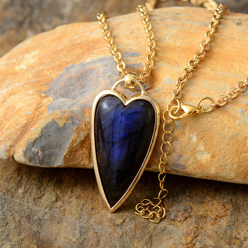 Labradorite Heart-shaped Pendant