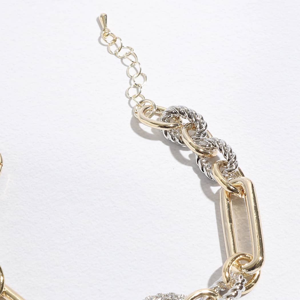 "Luxury Links" - Two-Toned Chunky Chain Linked Bracelet